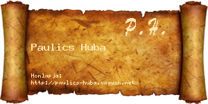 Paulics Huba névjegykártya
